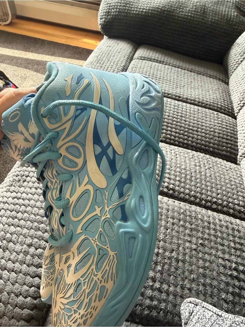 Kids Blue Graphic Athletic Shoes